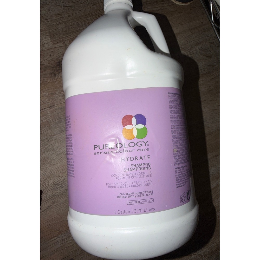 Pureology Hydrate Shampoo 1 Gallon Antifade hair care Vegan Concentrated Formula